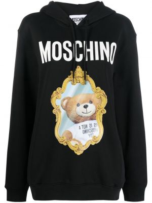 Trykt hettegenser Moschino svart