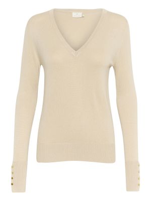 Meleret pullover Kaffe beige