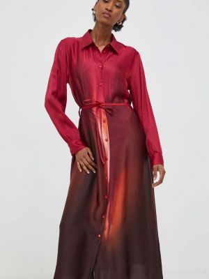 Oversized midi šaty Answear Lab červené
