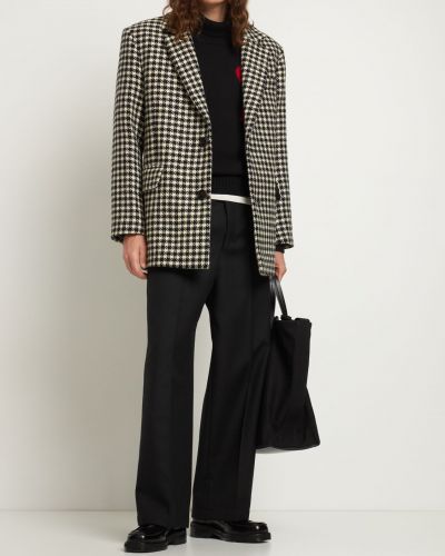 Vlněný krátký kabát Ami Paris černý