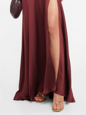 Saténové dlouhé šaty Simkhai fialová