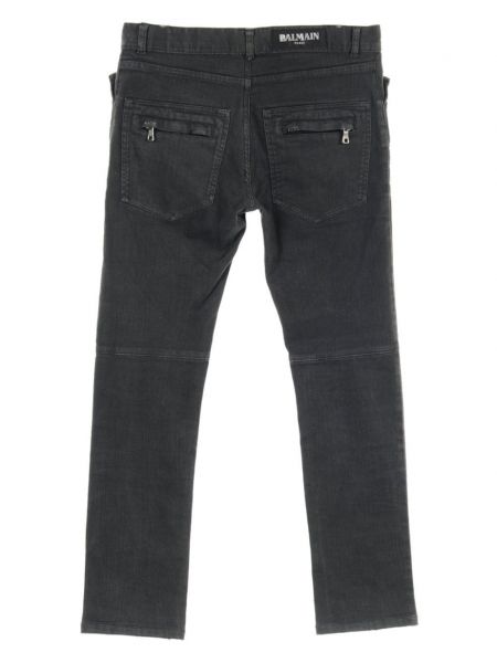 Skinny džíny s nízkým pasem Balmain Pre-owned šedé