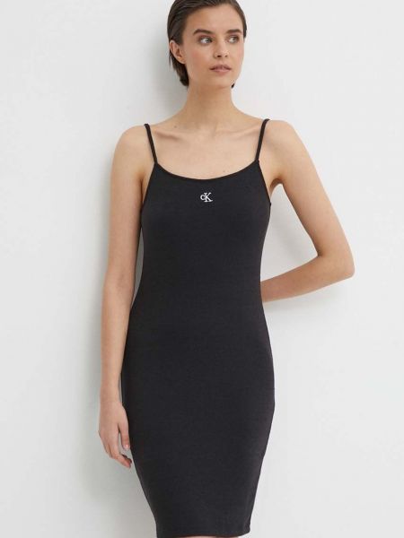 Czarna sukienka mini dopasowana Calvin Klein Jeans