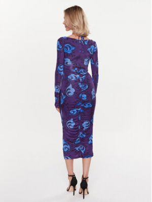 Priliehavé džínsové šaty Versace Jeans Couture fialová