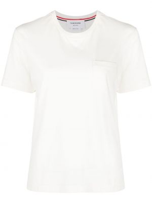 Тениска с джобове Thom Browne бяло