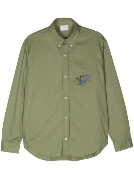 Siuvinėta marškiniai Drôle De Monsieur žalia
