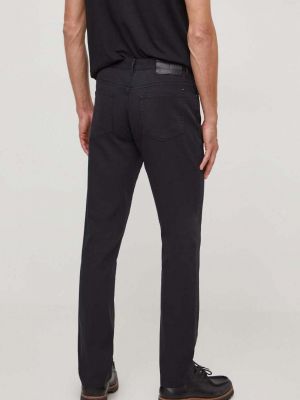 Jednobarevné kalhoty Tommy Hilfiger černé