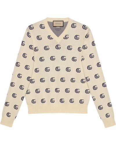 Jersey de punto de tela jersey de tejido jacquard Gucci blanco