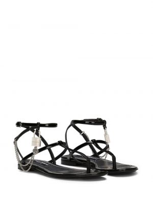 Kožené sandály bez podpatku Dolce & Gabbana