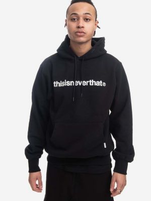 Pamučna hoodie s kapuljačom s melange uzorkom Thisisneverthat crna