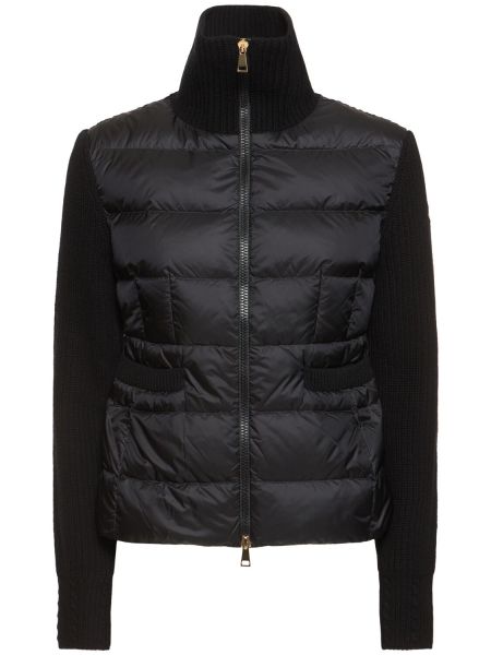 Dun ull cardigan Moncler svart