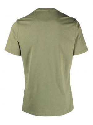 Bavlněné tričko s výšivkou Barbour zelené