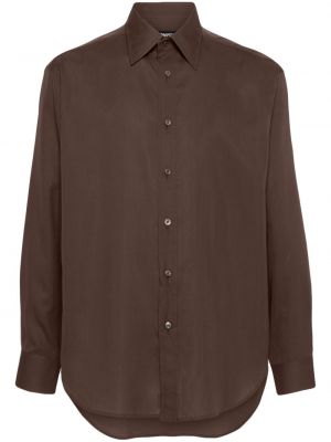 Svilena košulja Tom Ford smeđa