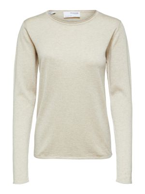 Пуловер Selected Femme бежово