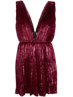 Πλισέ κοκτέιλ φόρεμα Saint Laurent Pre-owned κόκκινο
