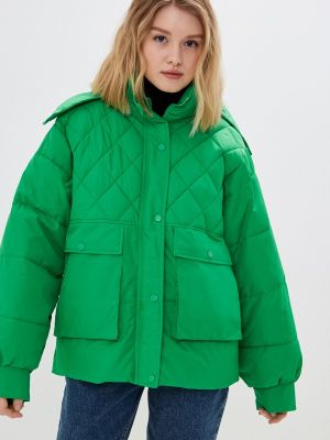 Зеленая утепленная демисезонная куртка Allegri