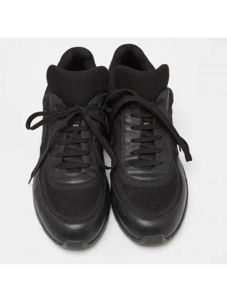 Sneakersy skórzane Chanel Vintage czarne