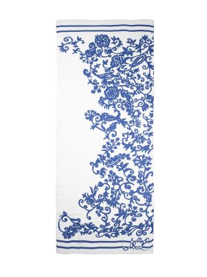 Bufanda de flores con estampado Naulover azul