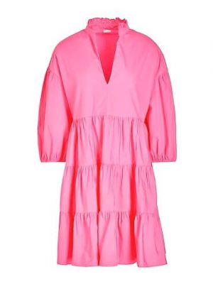 Хлопковое платье мини с пышными рукавами 8 By Yoox розовое