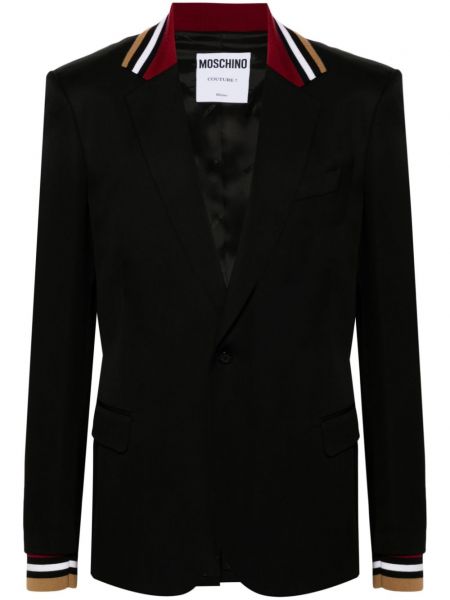 Stribet blazer Moschino sort