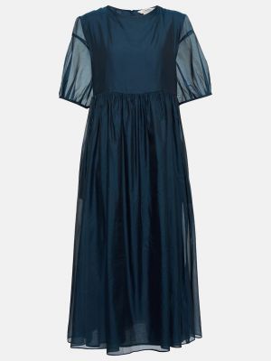 Шелковое платье миди 's Max Mara синее