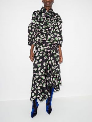 Robe longue à fleurs Natasha Zinko noir