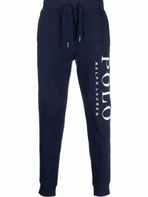 Pantalon de joggings à imprimé Polo Ralph Lauren bleu