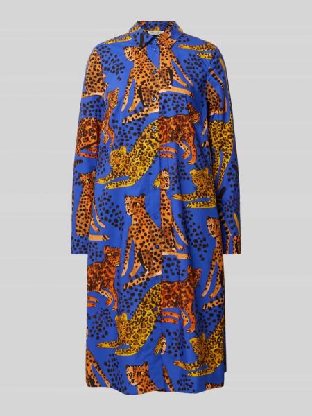 Sukienka midi z nadrukiem Christian Berg Woman niebieska
