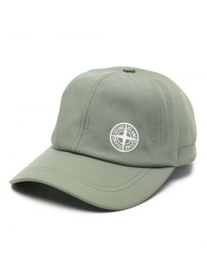Siuvinėtas kepurė su snapeliu Stone Island žalia