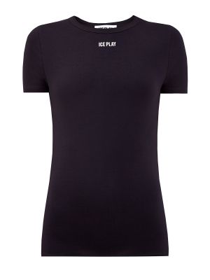 Облегающая футболка однотонная с логотипом Ice Play, черная