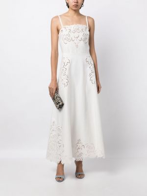 Sukienka midi w kwiatki Elie Saab biała