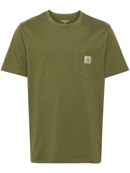 Βαμβακερή μπλούζα με τσέπες Carhartt Wip πράσινο