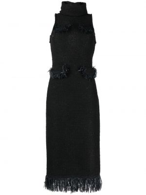 Плетена миди рокля Charlott черно
