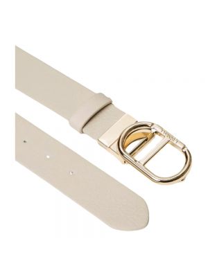 Cinturón de cuero con hebilla reversible Twinset beige
