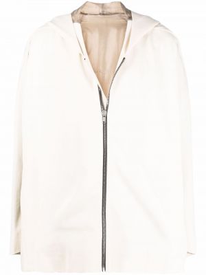 Oversize палто с качулка Rick Owens бяло