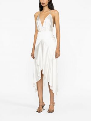 Sukienka midi asymetryczna Alexandre Vauthier biała