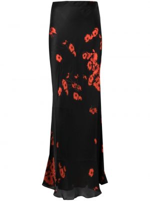 Długa spódnica w kwiatki z nadrukiem Atu Body Couture czarna