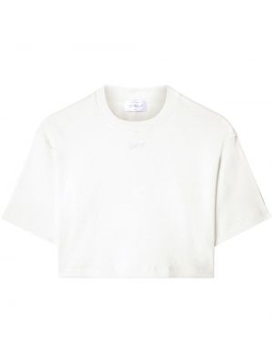 Majica z vezenjem Off-white bela