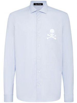 Camicia ricamata Philipp Plein blu