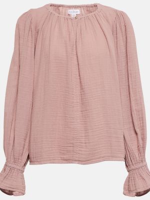 Bluză de catifea din bumbac Velvet roz