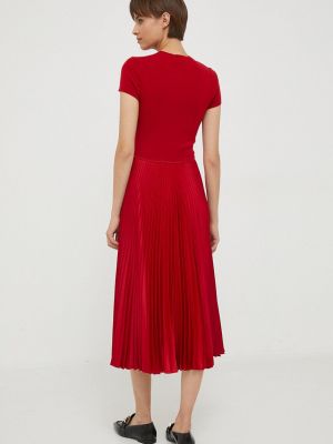 Gyapjú midi ruha Polo Ralph Lauren piros