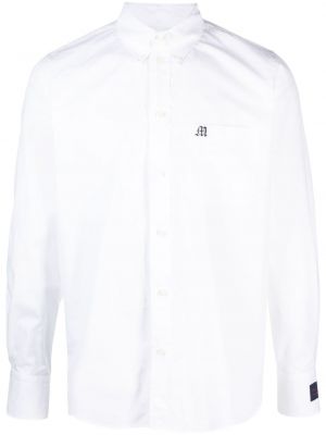 Памучна риза бродирана Msgm бяло
