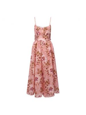 Льняное платье Zimmermann, розовое