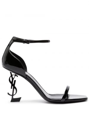 Kožne sandale od lakirane kože Saint Laurent crna