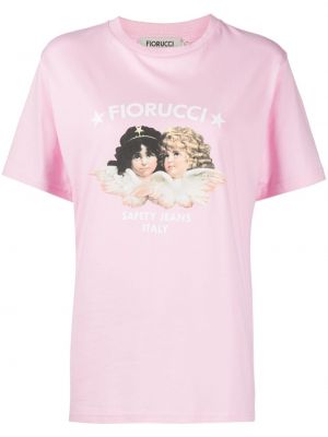 Bavlněné tričko Fiorucci růžové