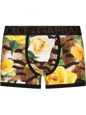 Tigerstripete trykt floral boksershorts Dolce & Gabbana svart