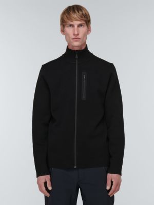Vlnený sveter na zips Aztech Mountain čierna