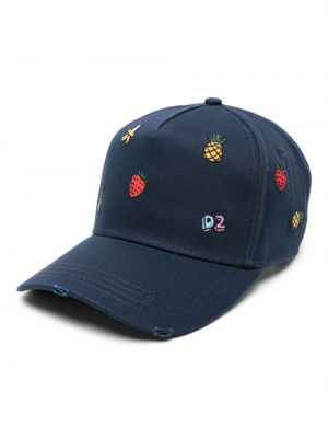 Medvilninis kepurė su snapeliu Dsquared2 mėlyna