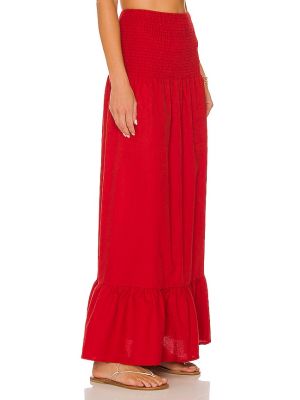 Falda larga de lino Sndys rojo