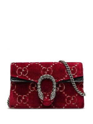Žametna crossbody torbica iz rebrastega žameta Gucci Pre-owned